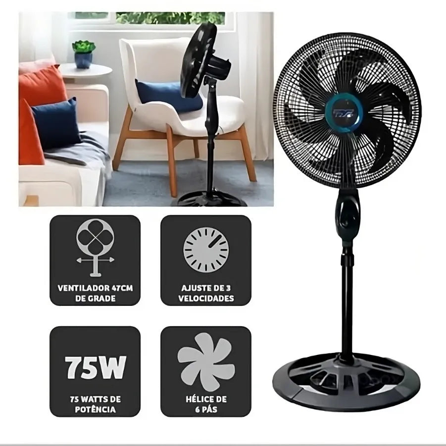 Ventilador de Coluna 47cm-127cm ajuste de altura livremente, ventilador de pé 110v/220v