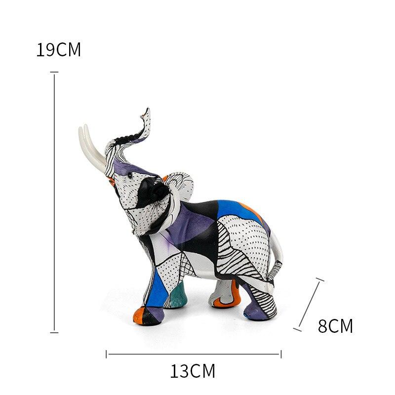 Estatueta de Elefantes com Design Geométrico - Ilusão de óptica