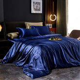 Conjunto de Cama em Seda de Amoreira - Azul Paris