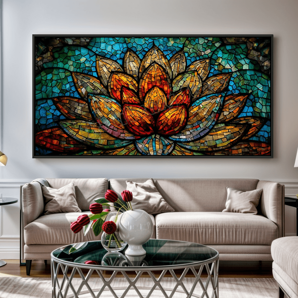 Quadro Flor de Lotus Mosaico